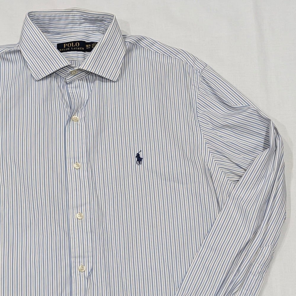 Polo Ralph Lauren Mens Blue White Striped Cotton Button Down Shirt XL